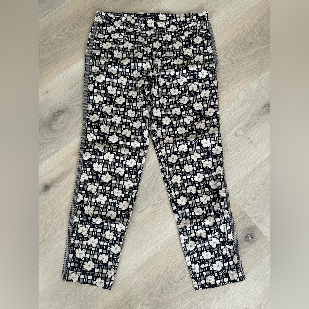 Floral Black and White Women's Pants